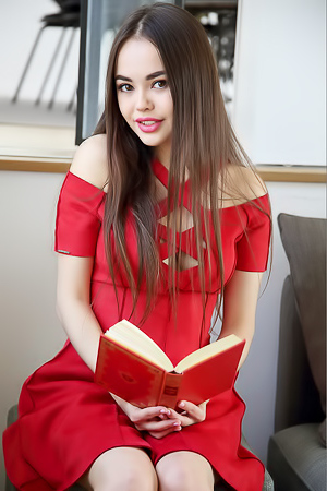 Kiki Posing In Sexy Red Dress