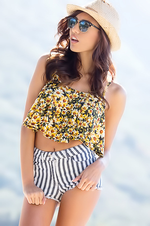 Janice Griffith Removes Her Tiny Shorts