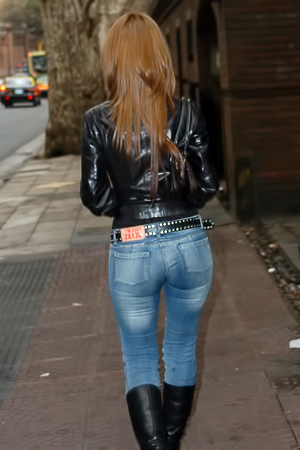 Long haired hottie posing